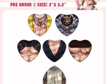 DbD Killers Heart "Chest" Pins