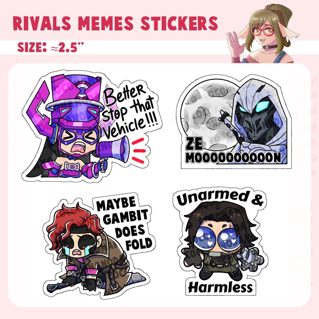 Invis Rivals Sticker Mvl Rivals Memes Vinyl Stickers || Galacta-moon Knight-gambit-bucky - Etsy