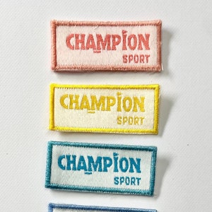 Vintage CHAMPION CHAMP SPORTS Logo Patch Embroidered Badge Iron On Emblem Retro Nostalgic Clothing Apparel Garment Applique