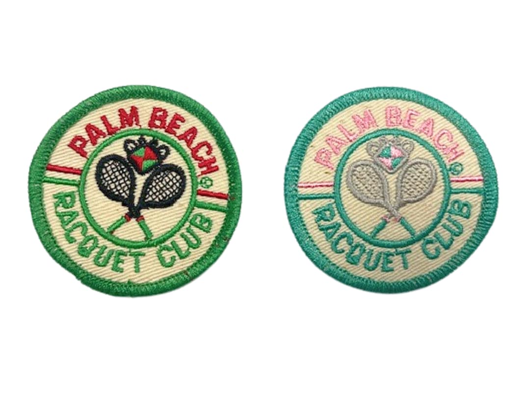 Palm Bay Rackets Vintage Palm Beach Racquet Club Embroidery Patch Iron on Tennis ...