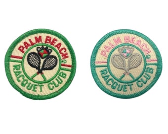 Vintage Palm Beach Racquet Club Embroidery Patch Iron On Tennis Pickleball Clothing Accessories Florida