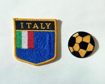 Italiensk flagga tygmärke broderat broderi märke stryk-sy-på emblem FIFA UEFA fotboll