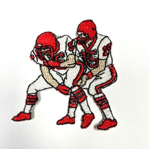 NFL Fußball Stickerei Aufnäher rot und weiß Trikot Fußball Spieler Aufbügeln Applikation Kansas City Chiefs New York Giganten Travis kelce