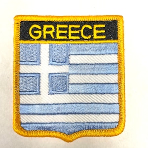 GREECE Flag Patch Embroidered Badge Sew On Emblem