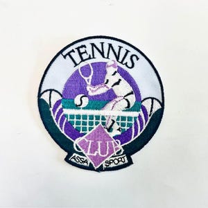 Tennis Club Association Vintage Eisen Aufnäher Applikation Stickerei Patch Schläger Sport Geschenk Accessoires