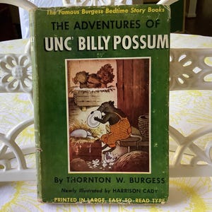 Vintage 1942 The Adventures of Unc. Billy Possum, Burgess Betime Story Books