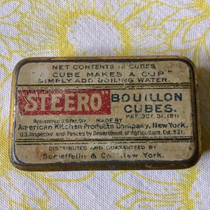 Vintage Steero Bouillon Cube Tin Collectable Cooking Tin