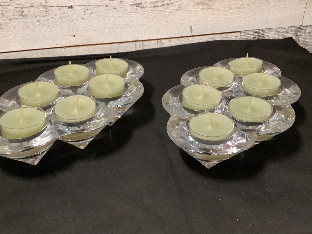 Villeroy and Boch Clear Glass Tealight Candle Holders Cone Etsy