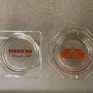 Vintage Motel Ashtrays Ramada Inn and Howard Johnson