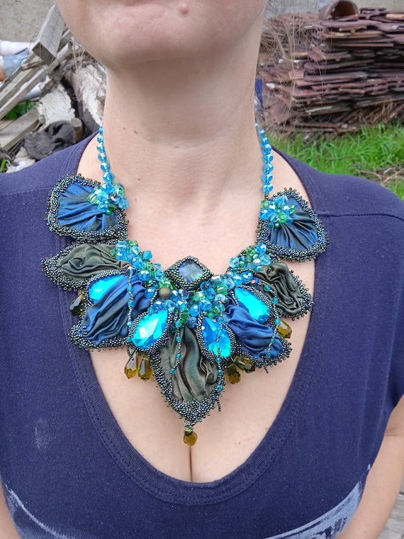 bead embroidery necklace night in venice jewelry for woman gift for  necklace Egypt