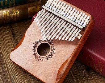 17 Keys Kalimba with Learning Book, Exquisite Finger Thumb Piano, Marimba Musical Good Accessory Pendant Gift, Mini Gift, Mbira Quality Wood