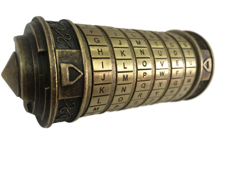 Da Vinci Code Metal Cryptex Lock Letter Password, Wedding Gift, Valentine's Day Gift, Proposal Idea, Surprise, Gift for Her, Anniversary Bronze