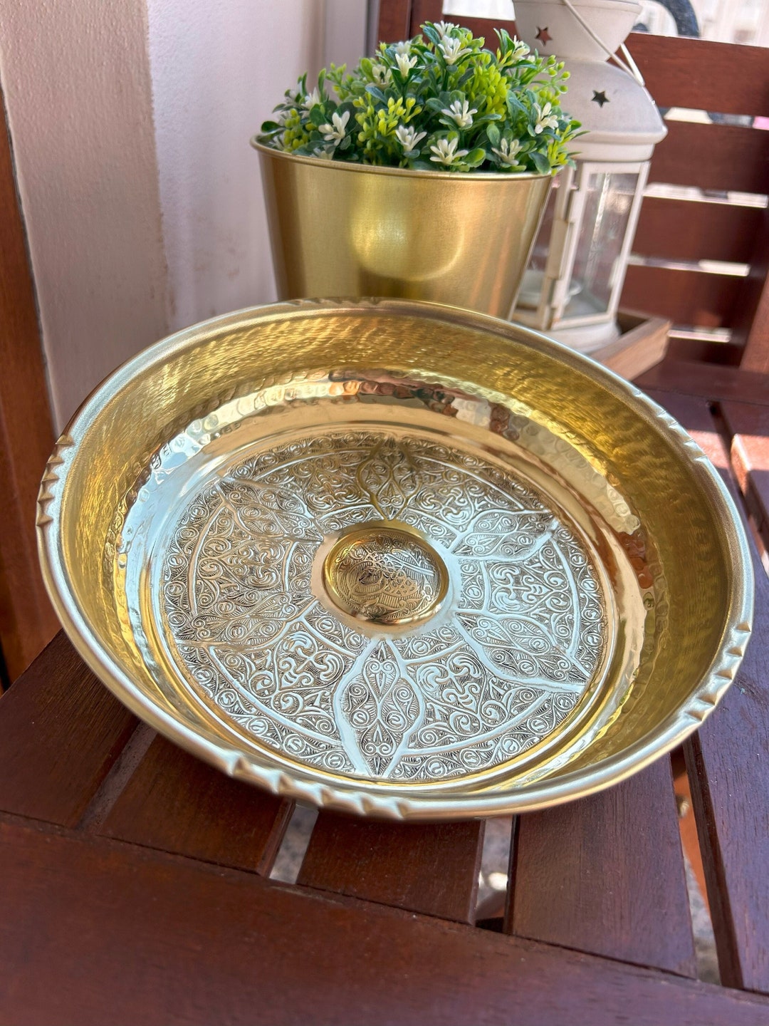 Handmade Turkish Bath Copper Bowl, Ottoman Hammam Gift Set, Turkish