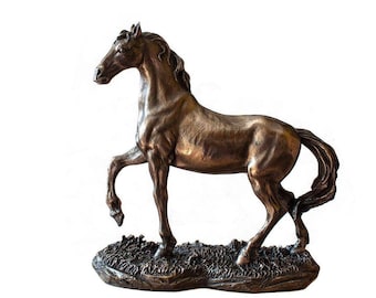 Bronze Pferd Statue 16 cm | Wohnkultur Pferd Figur | Pferdeliebhaber | Geschenk für Pferdeliebhaber, Geburtstagsgeschenk, Schreibtischdekoration