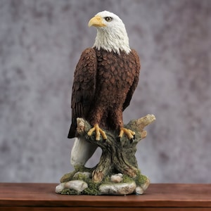 American Eagle Statue | Bald Eagle Perching on tree branch | Birthday Gift, Table Decor, Home Decor 8,66 Inch, Animals figure