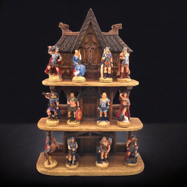 Veronese Norse Mythology Set of 12 with Stand, Original Veronese Design 12 Norse God, 30*9*41 CM