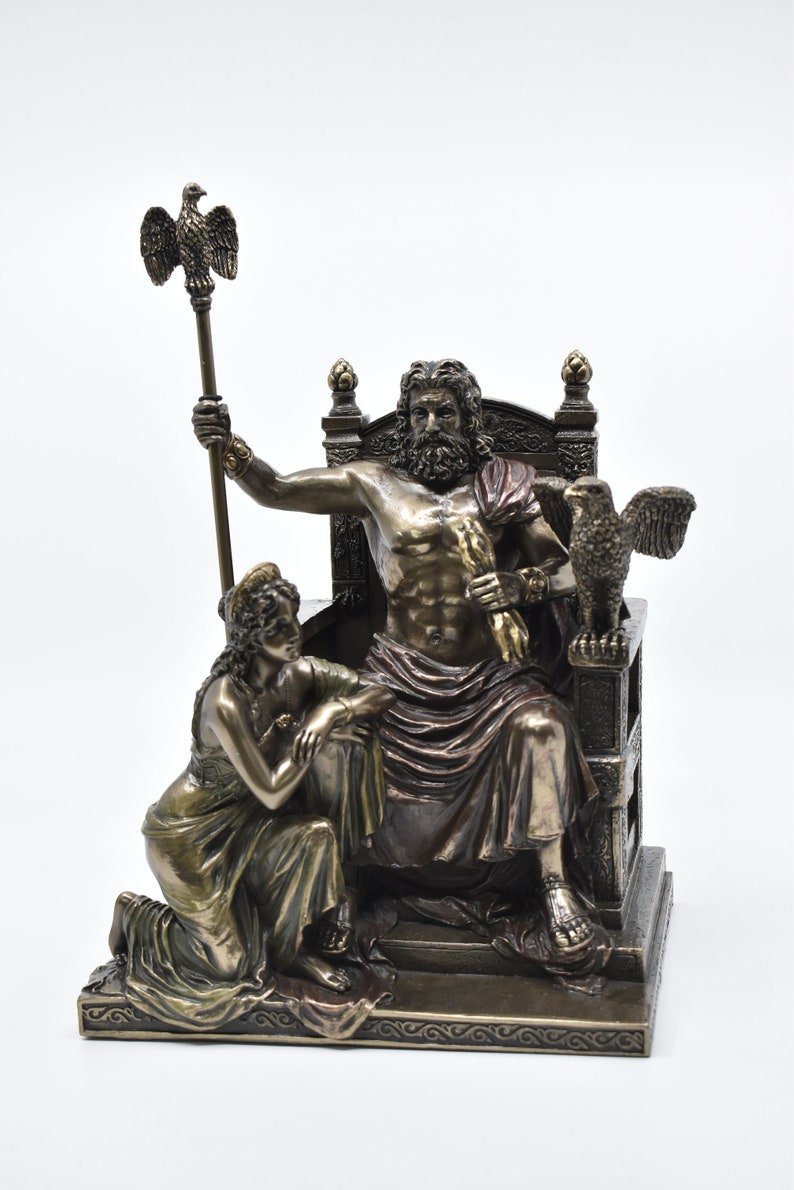 Zeus and Hera Statue Zeus and Hera Sculpture on the Throne Etsy