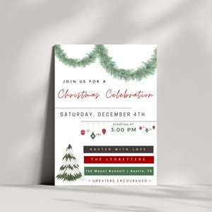 Customizable Christmas Party Invitation: Modern Celebration (Digital)