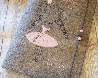 Certificate folder girls certificates felt princess school enrollment gift start of school storage desired name personalized