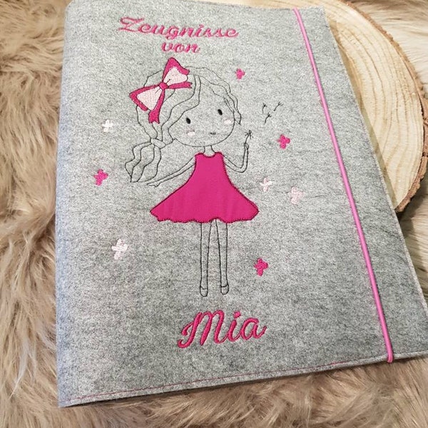 Testimonial Folder Girl Felt Gift Reminder Storage Back to School Wish Name Personalized Testimonials