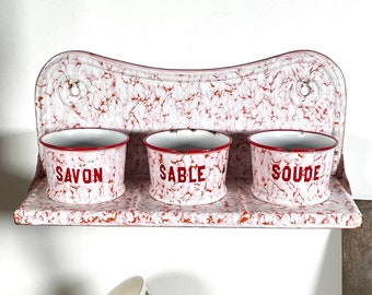 french enamelware soap hanging laundry pots set