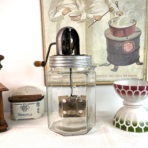 french big antique butter churn mayonnaise glass