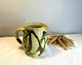 Old French mochaware pitcher milk agateware