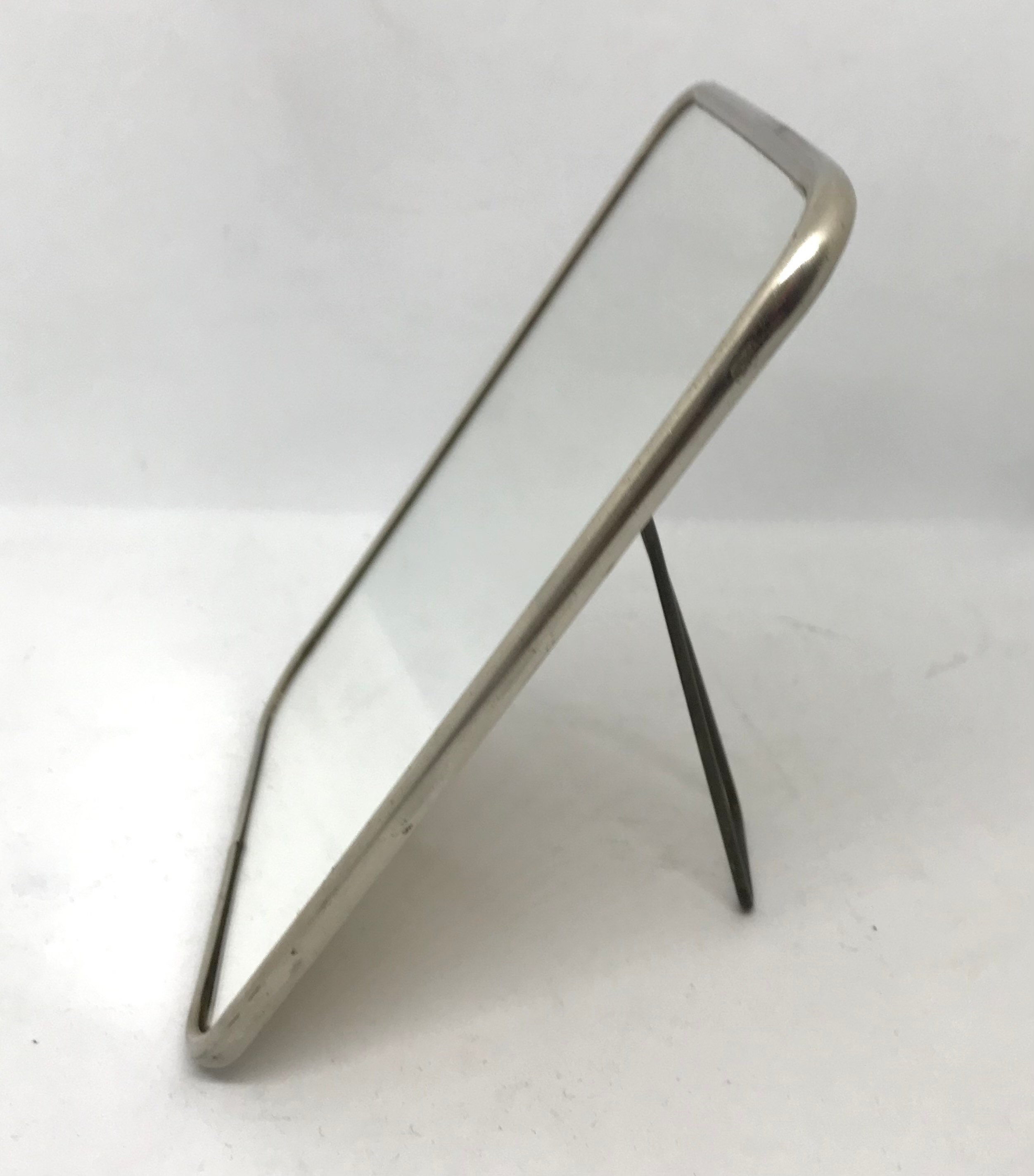 Ancien Miroir Barbier Portable Années 40 Français Barber Shop Mirror