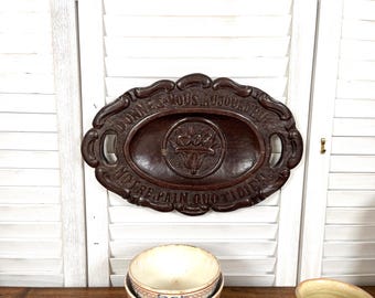 Beautiful Antique French handcarved wooden bread board plate