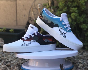 Zapatos personalizados al atardecer/amanecer