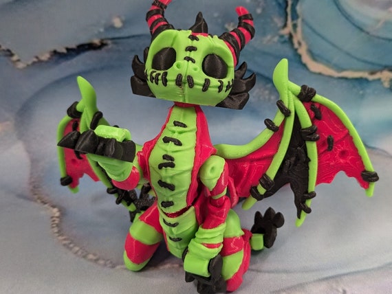 Stuffed Dragon -  3D Articulating Creature {Some Black Light Reactive }