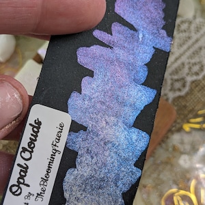 Opalite Watercolor Paint: Opal Clouds, Blue Violet Pearl Topper