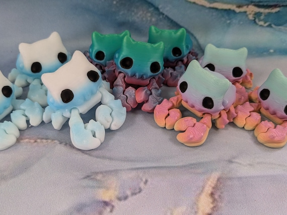 Skelly Crab-  3D Small Articulating Creature {Some Black Light Reactive }