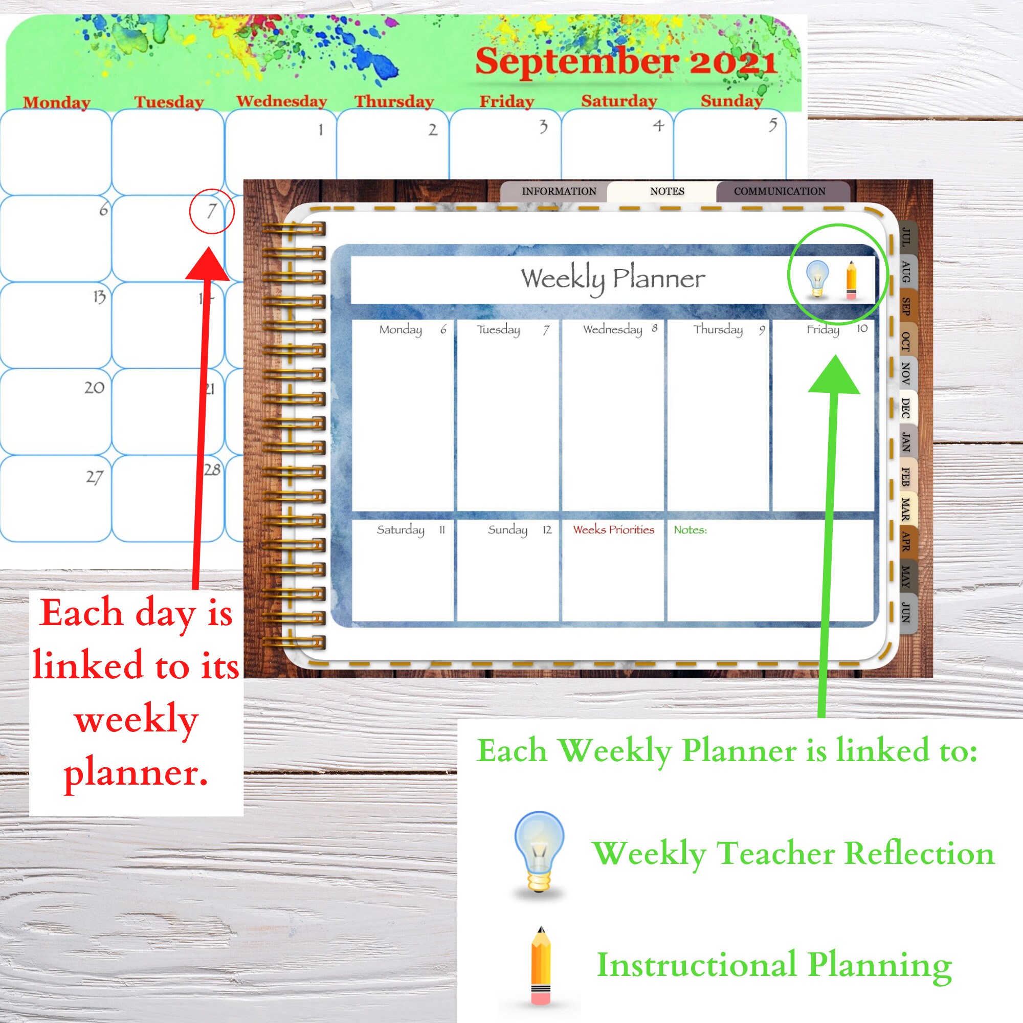 Digital Teacher Planner & Lesson Planner Etsy