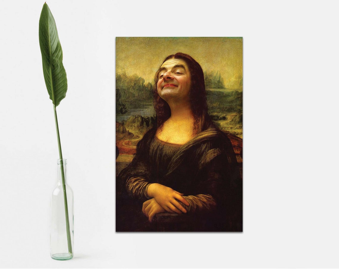 Mr Bean Mona Lisa Customized Poster Leonardo Da Vinci Wall