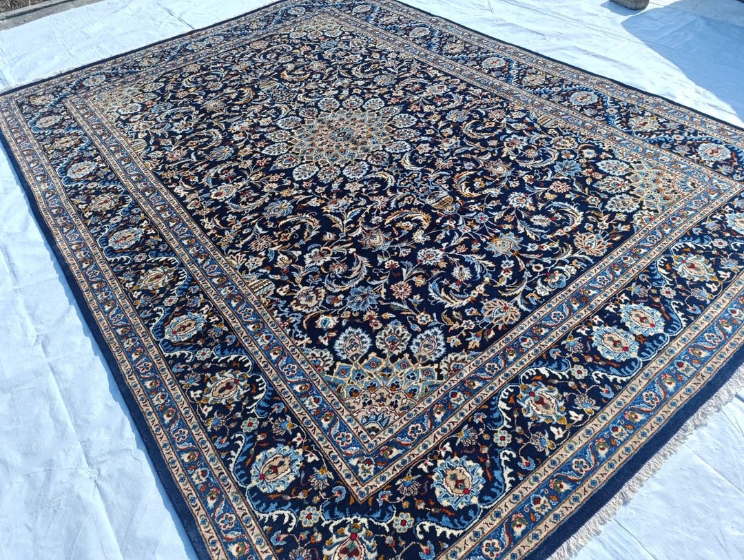 Kashan Blue Rug 8