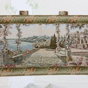 2"10 X 6"8 Ft. Jardin Panoramique European Wall Tapestry - Krajobraz Średniowieczny Ścienny Dekor - Tkany Żakardowy Dekor Ścienny Sztuka