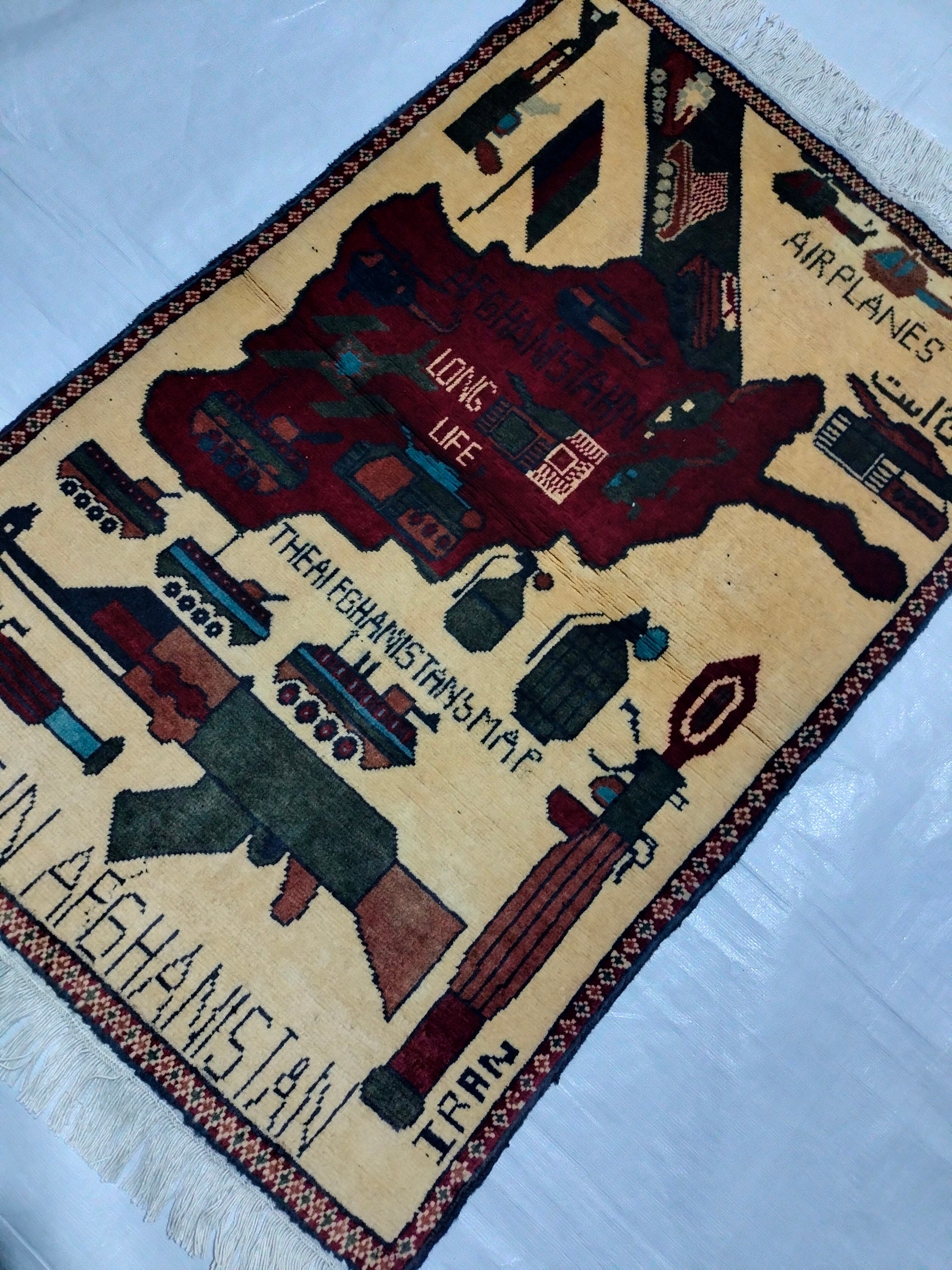 26 X 39 Ft. Vintage Afghan Pictorial Map Rug, Home Decor Rug Wall ...