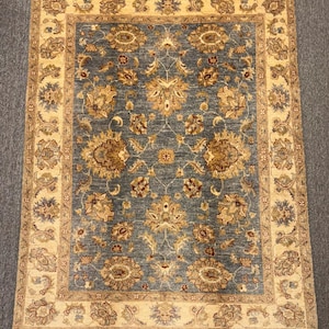 5x6.5 Afghan Chobi Rug: Hand-Knotted Hazara Baft Wool Area Rug
