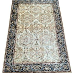 4&quot;3 X 6&quot;3 feet. Fine Quality Silk Turkish Rug Oriental Pure Silk East Turkistan Uyghur Pure Silk  Rug Nice Silk Carpet lovely Wall Decor Rug