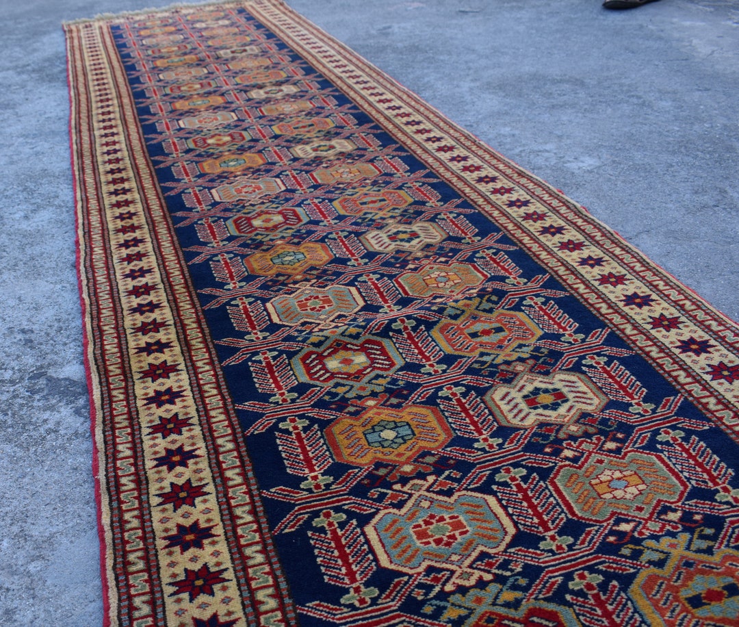Afghan Hazara Shirvan Rug Runner: Handmade Oriental Carpet (2'8 X 9'11 ...