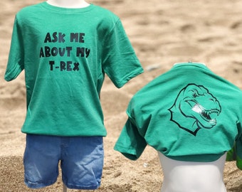 Reality Glitch T-Shirt Enfant 'Ask Me About My T-Rex' Flip - Dinosaure Amusant