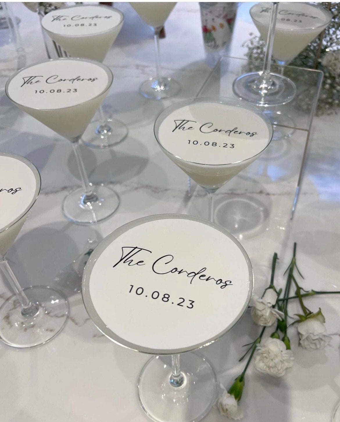 Personalised Photo/Logo Edible Cocktail Drink  Toppers-Wedding/Birthday/Party