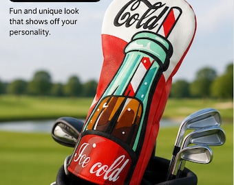Ice Cold Drink Driver Headcover, Funny Soda Can Golf Headcover, Novelty Golf Club Cover, 460cc Driver Cover, Gift for Golfer