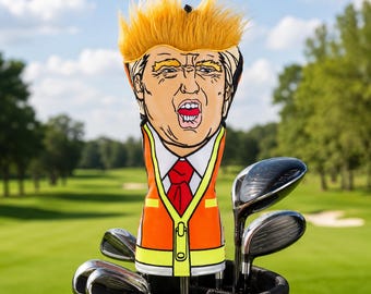 Sanitation Trump Driver Headcover, Funny Trump Golf Headcover, Political Parody Golf Club Cover, Novelty Gift for Golfer