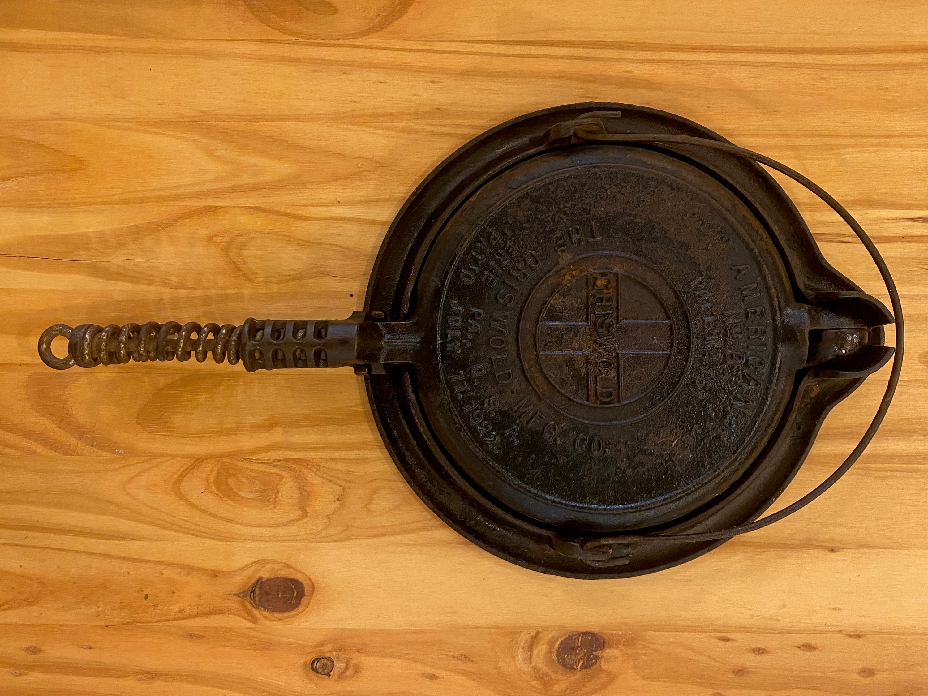 Rare 1922 Griswold Cast Iron Waffle Maker No.8 Etsy