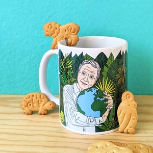 David Attenborough Mug, Funny, Novelty Gift, What Would Dave Do?, Coffee, Tea, Save The Planet, White Ceramic 11oz