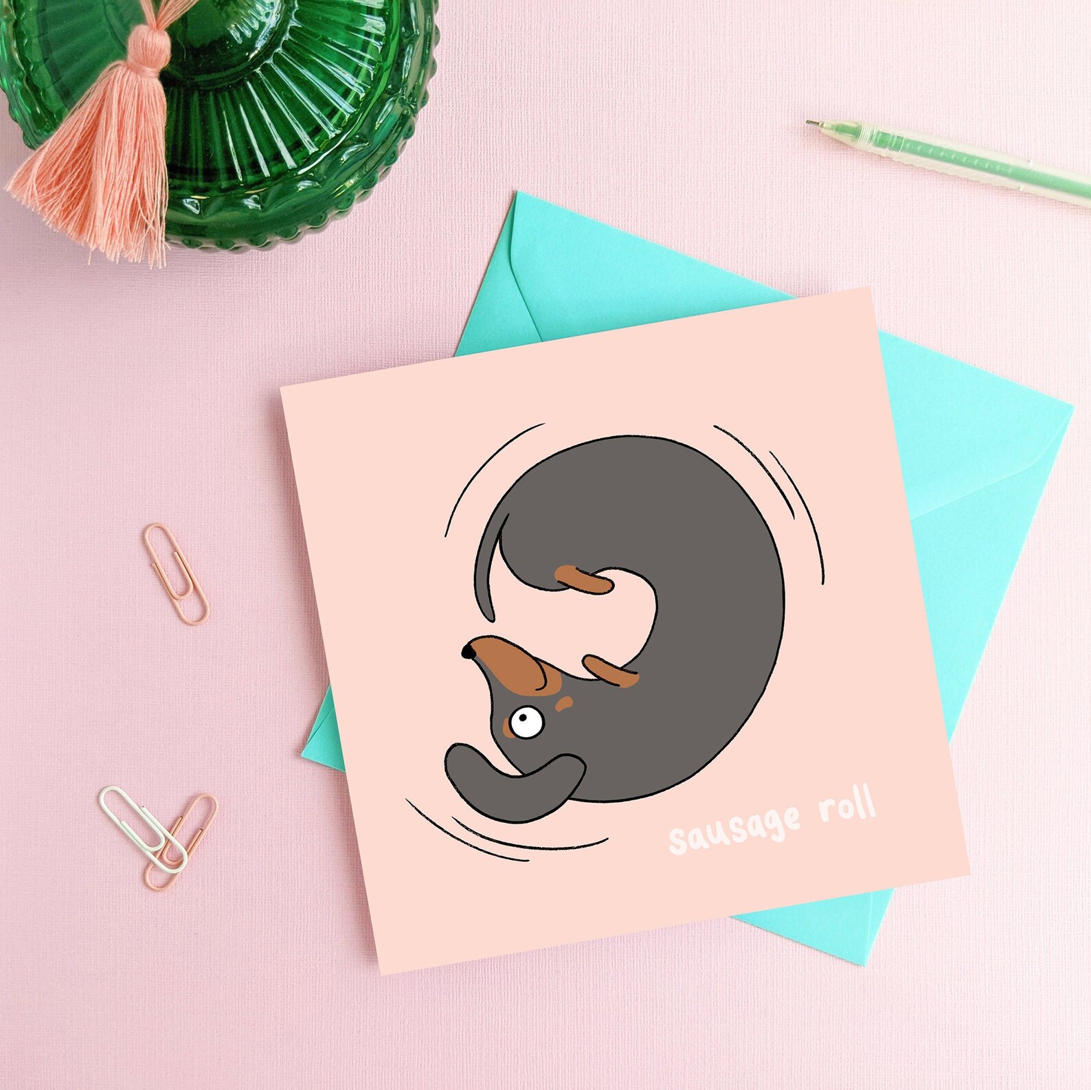 Funny Sausage Dog Card Sausage Roll Pun Punny Dachshund Etsy UK