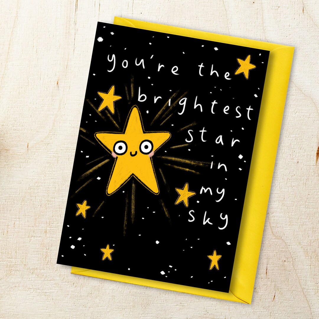 Carte étoile la plus brillante, Punny Love, Anniversaire, Amitié, Jeu — free download