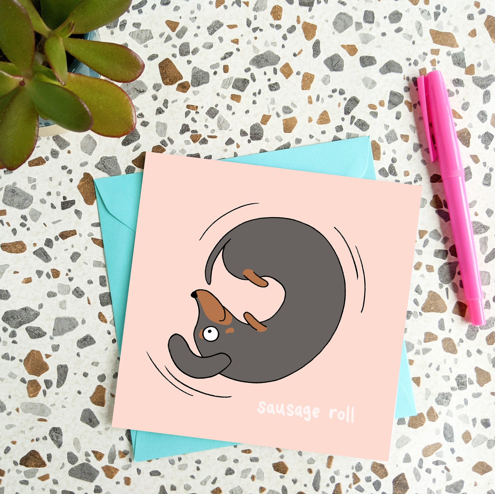 Funny Sausage Dog Card Sausage Roll Pun Punny Dachshund Etsy UK